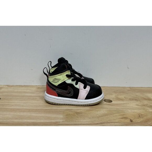 Nike Air Jordan 1 Mid TD Glow in the Dark AV5172-076 Little Kids Size 4c - Picture 1 of 8